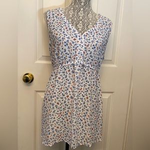 Maternity Top Size Large Silky Sleeveless with tie waist.